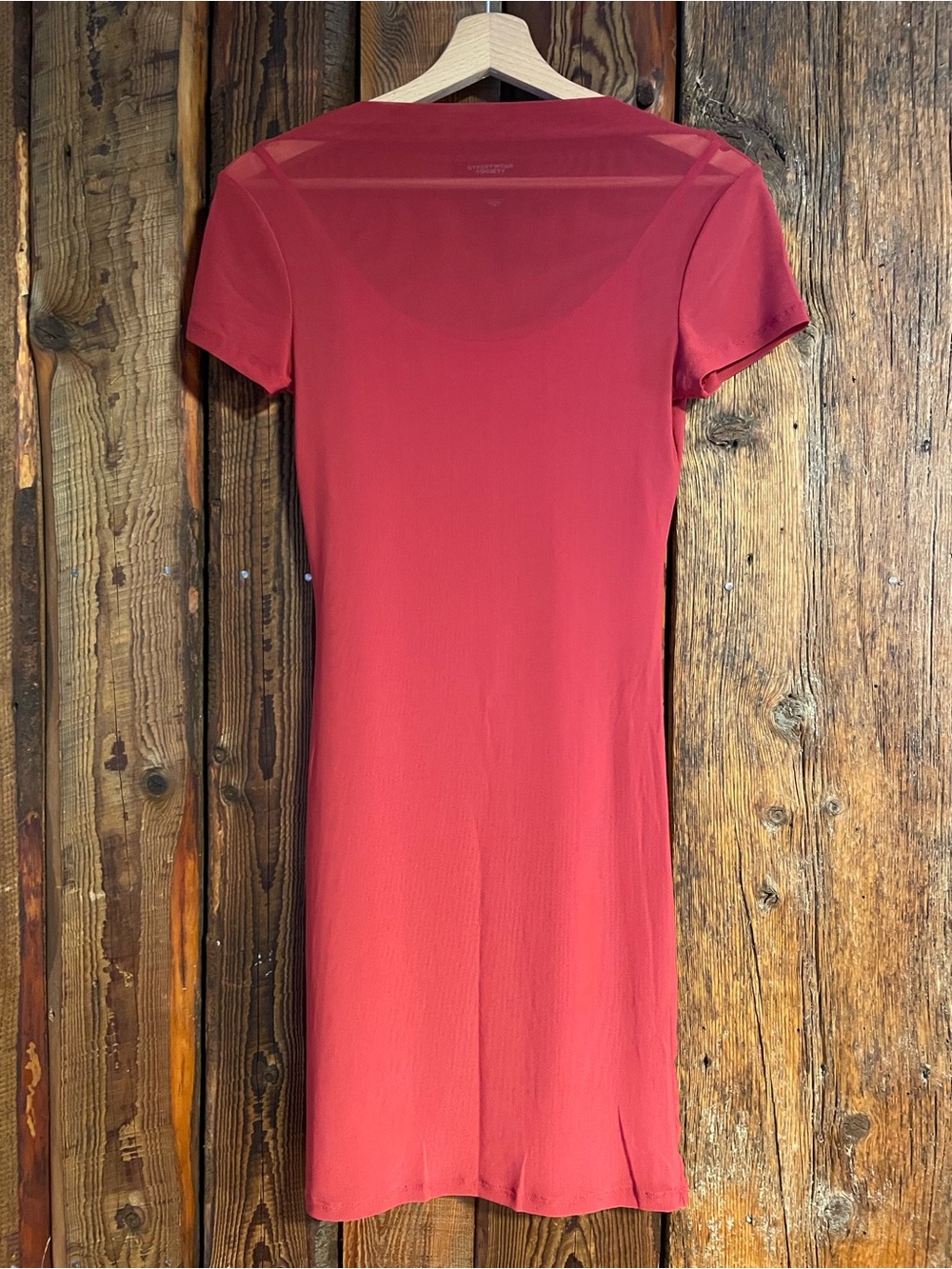 Streetwear Society Red Short-Sleeve Sheath Dress